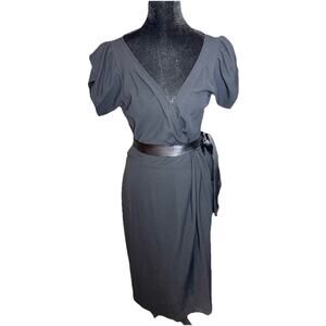 Diane Von Furstenberg Black wrap dress Antoinette Size 10 Short Sleeve
